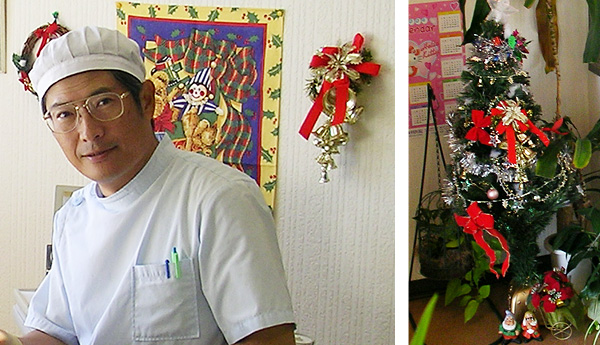 小山歯科医院の院長とクリスマスの装飾